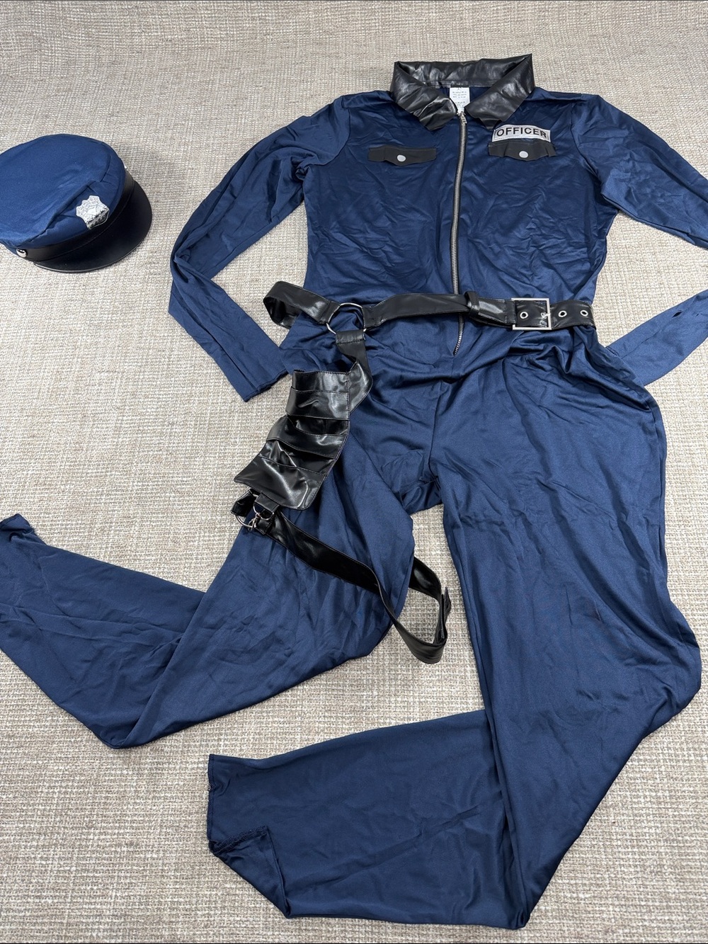 Officer-Style Women's Navy Jumpsuit police officer